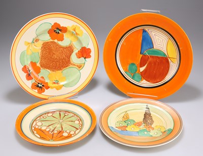 Lot 156 - FOUR CLARICE CLIFF SIDE PLATES
