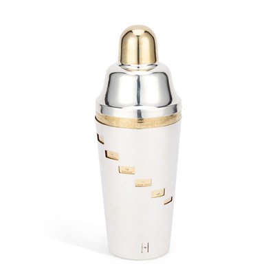 Lot 154 - A SILVER-PLATED 'RECIPE' COCKTAIL SHAKER