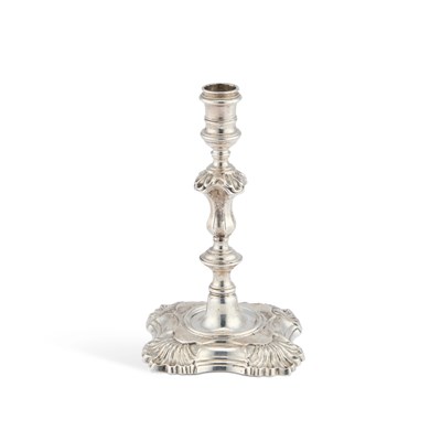 Lot 466 - A GEORGE II SILVER TAPERSTICK