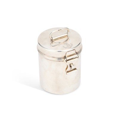 Lot 358 - AN EDWARDIAN SILVER CANISTER