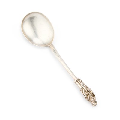 Lot 211 - A 19TH CENTURY GERMAN 13 LOTH SILVER SERVING SPOON