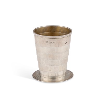 Lot 350 - A GEORGE V SILVER COLLAPSIBLE BEAKER