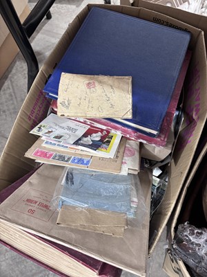 Lot 76 - A BOX OF STAMPS AND POSTCARDS