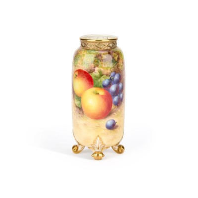 Lot 104 - A ROYAL WORCESTER FRUIT PAINTED VASE