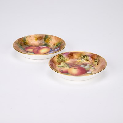 Lot 117 - TWO ROYAL WORCESTER FRUIT PAINTED PIN DISHES