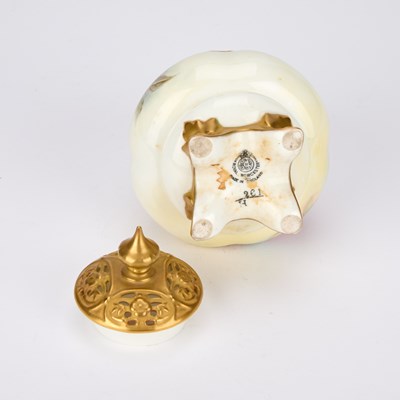 Lot 119 - A ROYAL WORCESTER FRUIT PAINTED MINIATURE TEAPOT