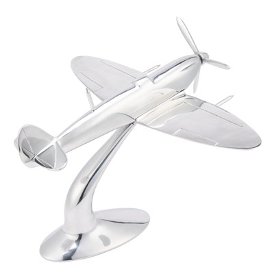Lot 125 - A POLISHED ALUMINIUM SPITFIRE DESK MODEL