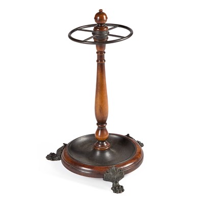 Lot 884 - A REGENCY STYLE WALNUT STICKSTAND