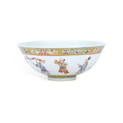 Lot 696 - A CHINESE PORCELAIN 'BOYS' BOWL