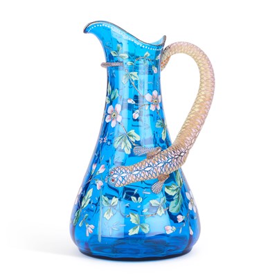 Lot 58 - A LARGE MOSER ENAMEL DECORATED JUG