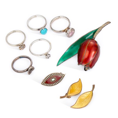 Lot 523 - A GROUP OF SCANDINAVIAN SILVER JEWELLERY