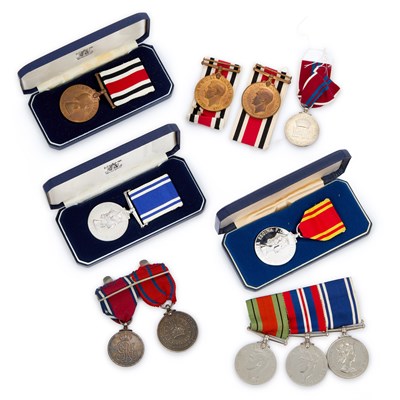 Lot 28 - A GROUP OF POLICE AND FIRE BRIGADE MEDALS