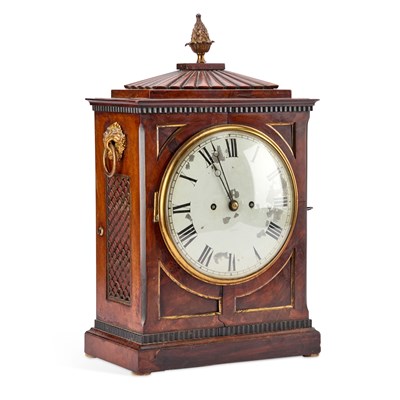 Lot 811 - A 19TH CENTURY MAHOGANY BRACKET CLOCK