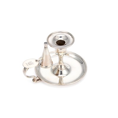 Lot 441 - A GEORGE III SILVER MINIATURE CHAMBERSTICK