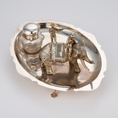 Lot 147 - A MAPPIN & WEBB SILVER-PLATED INKSTAND