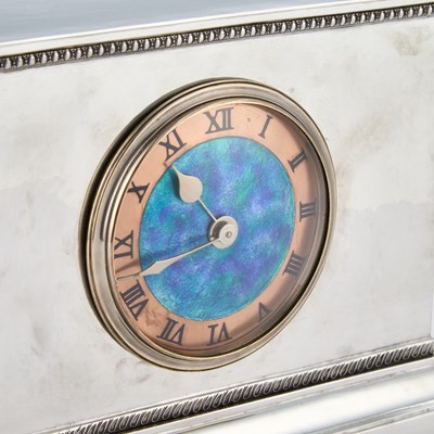 Lot 143 - A LIBERTY & CO TUDRIC PEWTER MANTEL CLOCK