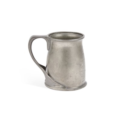 Lot 246 - ARCHIBALD KNOX (1864-1933) FOR LIBERTY & CO, A TUDRIC PEWTER MUG