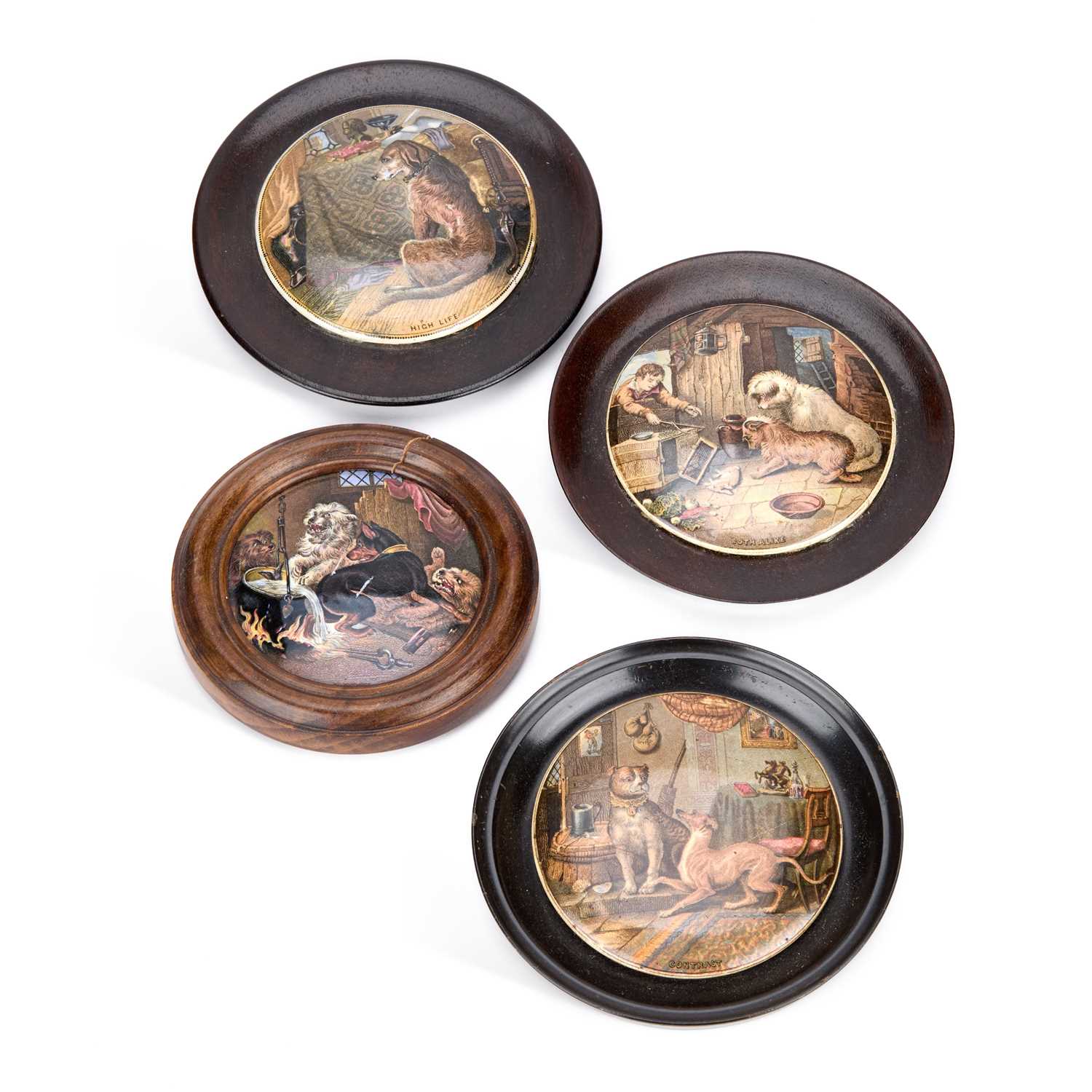 Lot 93 - A GROUP OF FOUR PRATT WARE POT LIDS