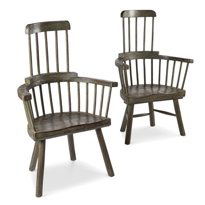 Lot 867 - A NEAR PAIR OF WINDSOR CHAIRS