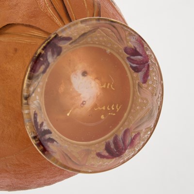 Lot 65 - A DAUM NANCY ENAMELLED GLASS VASE