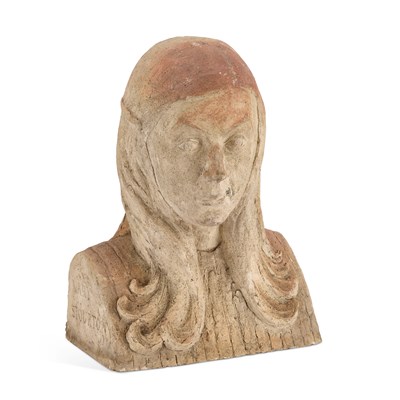 Lot 707 - A TERRACOTTA BUST OF A FEMALE FIGURE