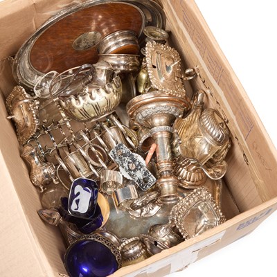 Lot 150 - A LARGE QUANTITY OF 19TH CENTURY AND LATER SILVER-PLATE