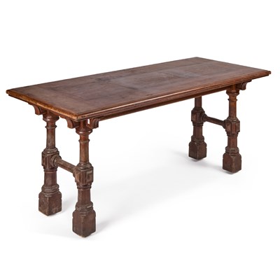 Lot 997 - A MAHOGANY LIBRARY TABLE