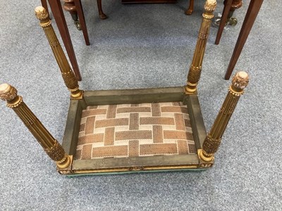 Lot 1250 - AN 18TH CENTURY STYLE GILTWOOD STOOL