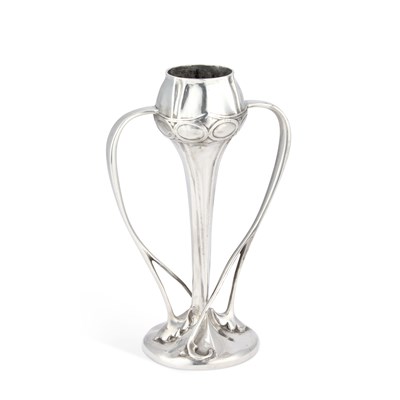 Lot 177 - ARCHIBALD KNOX (1864-1933) FOR LIBERTY & CO, A TUDRIC PEWTER TULIP VASE