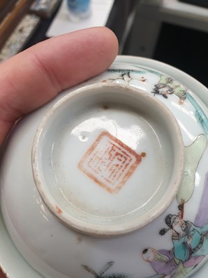 Lot 483 - A GROUP OF THREE CHINESE FAMILLE ROSE BOWLS