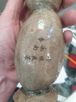Lot 511 - A CHINESE GOURD SCROLL WEIGHT