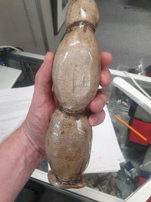 Lot 511 - A CHINESE GOURD SCROLL WEIGHT