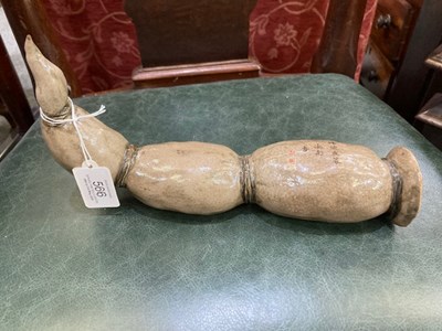 Lot 511 - A CHINESE GOURD SCROLL WEIGHT