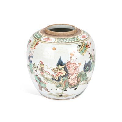 Lot 739 - A CHINESE FAMILLE VERTE GINGER JAR