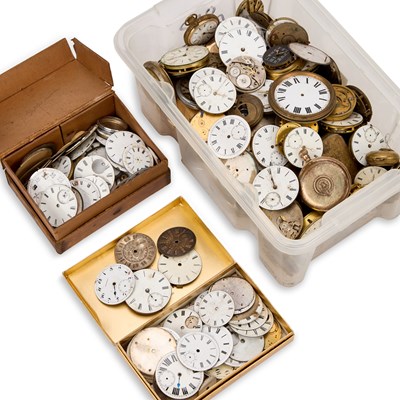 Lot 647 - A LARGE COLLECTION OF POCKET WATCH MOVEMENTS AND DIALS