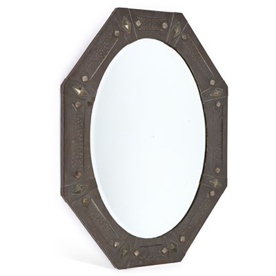 Lot 1083 - AN ART DECO WALL MIRROR