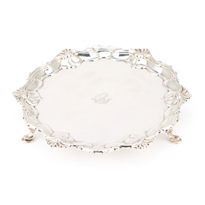 Lot 483 - A GEORGE II SILVER SALVER