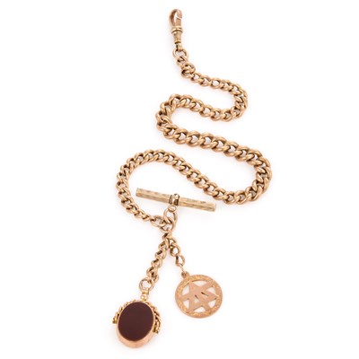 Lot 760 - AN ALBERT CHAIN WITH FOBS