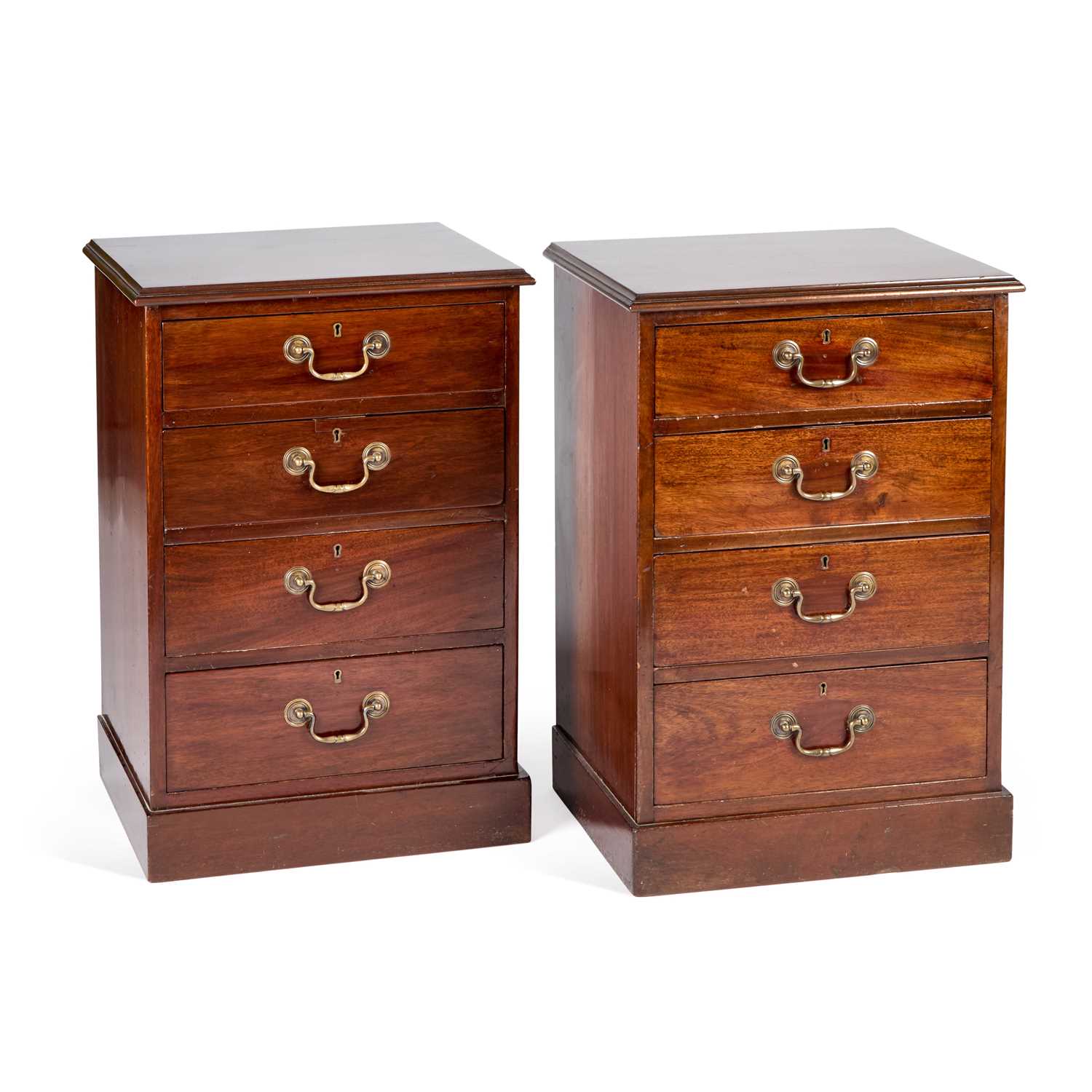 Lot 1179 - A PAIR OF GEORGE III STYLE MAHOGANY BEDSIDE CHESTS