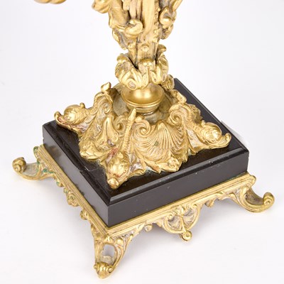 Lot 1040 - A PAIR OF FRENCH GILT-BRONZE CANDELABRA, 19TH CENTURY