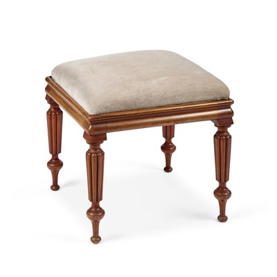 Lot 989 - A VICTORIAN MAHOGANY STOOL