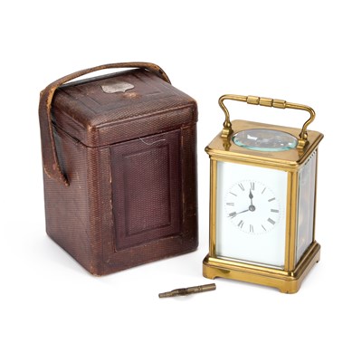 Lot 1162 - A CARRIAGE CLOCK AND CASE, C.1880