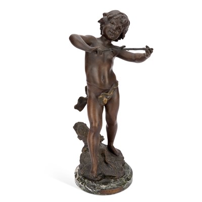 Lot 799 - A FRENCH SPELTER FIGURE OF FUTUR MUSICIEN