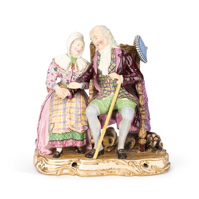 Lot 144 - A MINTON PORCELAIN GROUP, C.1840