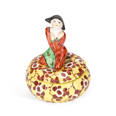 Lot 114 - AN ARTYSE, PARIS POWDER BOWL AND COVER, C.1930