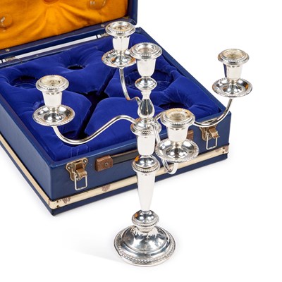 Lot 365 - A STERLING SILVER FIVE-LIGHT CANDELABRA