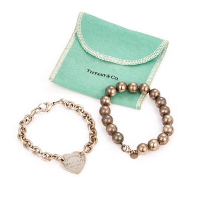 Lot 680 - TIFFANY & CO - TWO SILVER BRACELETS