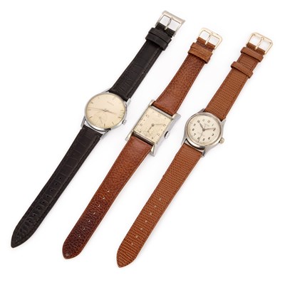 Lot 646 - THREE VINTAGE MECHANICAL STRAP WATCHES