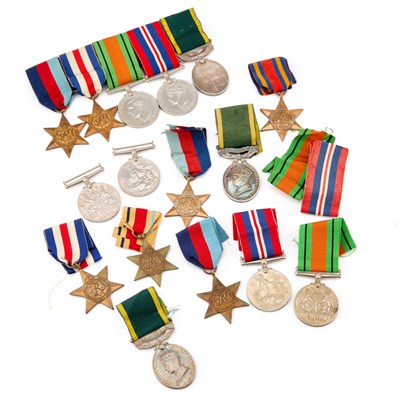 Lot 38 - THREE SECOND WORLD WAR TERRITORIAL EFFICIENCY MEDAL GROUPS