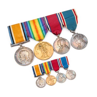 Lot 34 - A FIRST WORLD WAR MEDAL GROUP WITH MINIATURES